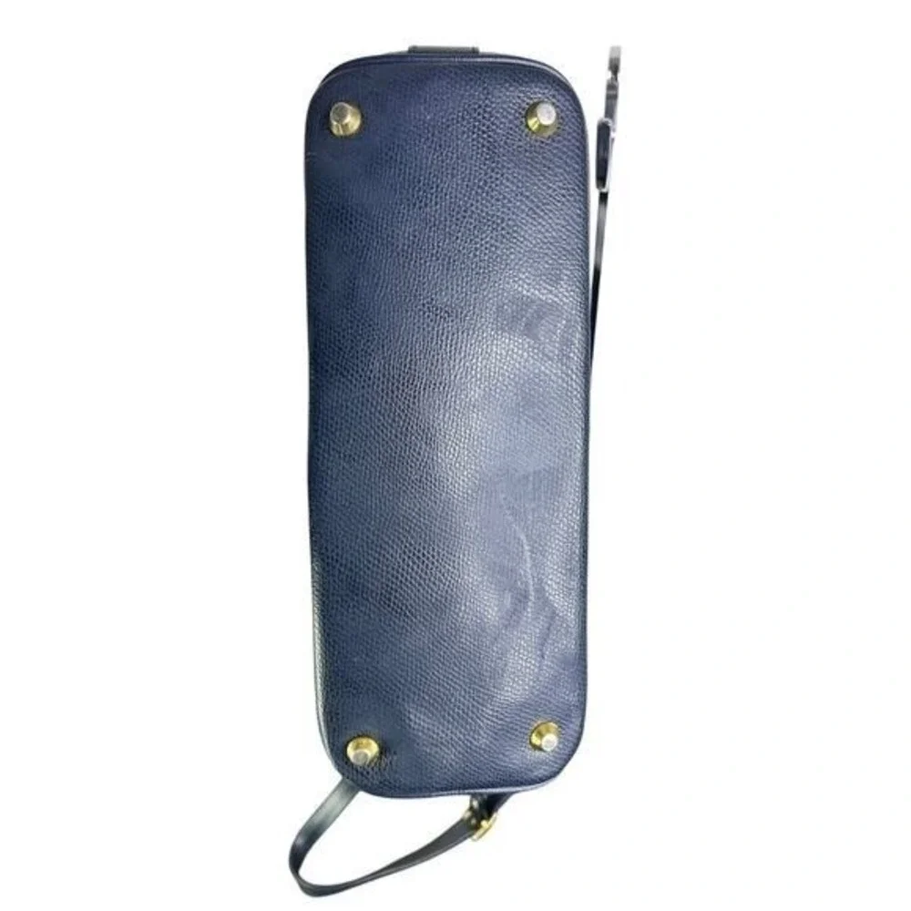 Vintage Leather Italian Dome‎ Satchel Top Handle Crossbody Bag Classic Old Money